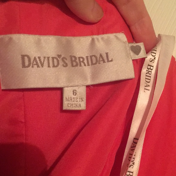 David’s Bridal strapless dress (Coral) - Picture 3 of 4